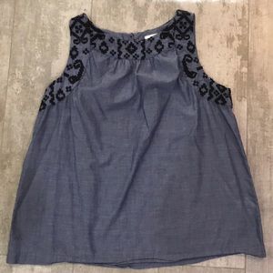 Sleeveless embroidered top